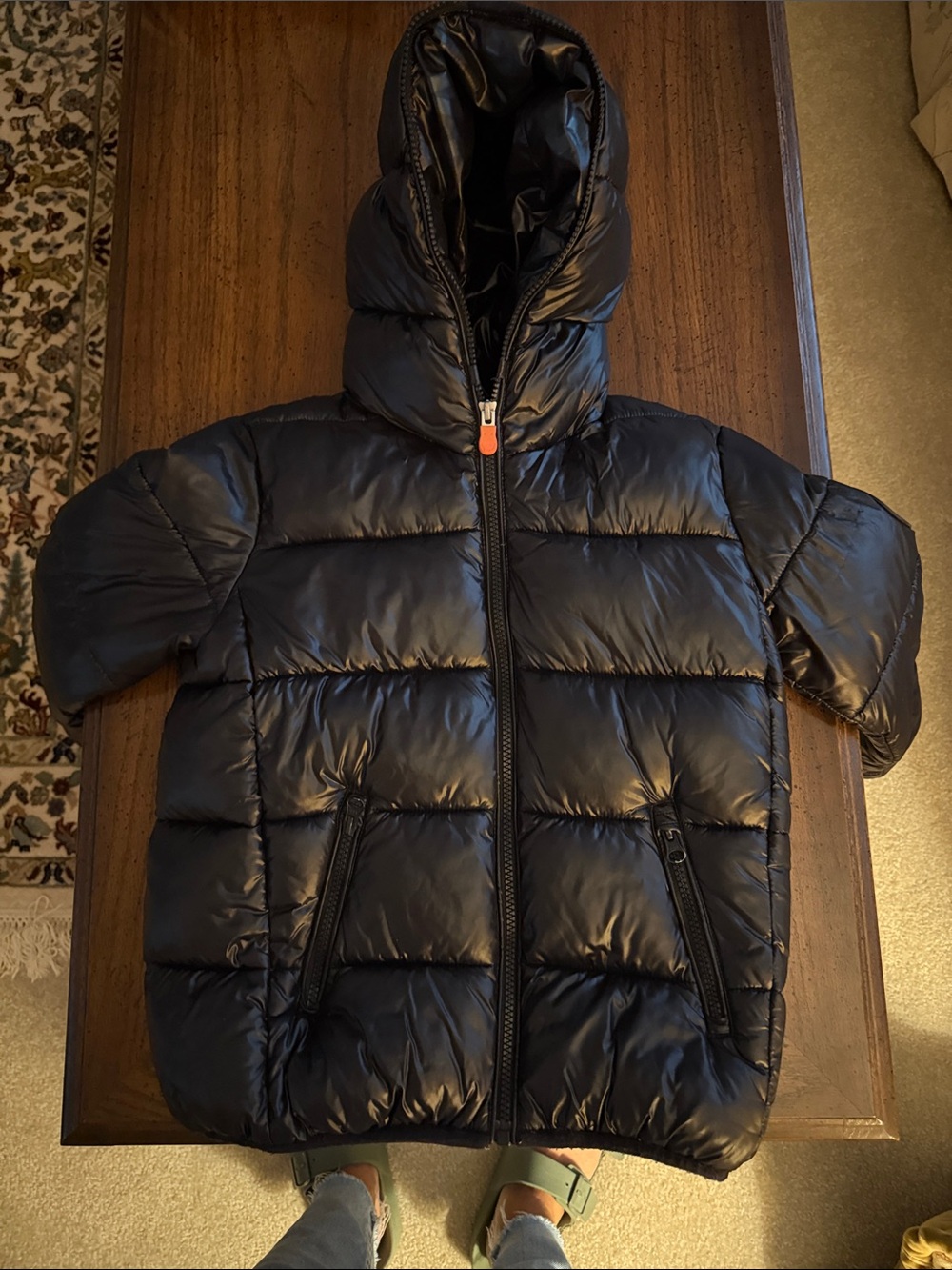 Save the Duck Kids' Black Puffer Jacket with Hood